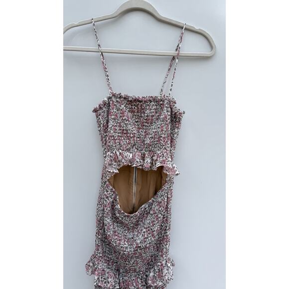 WINONA Floral Smocked Ruffle Maxi Dress Cutout Front Pink Multi AU10 US6 - Picture 3 of 10